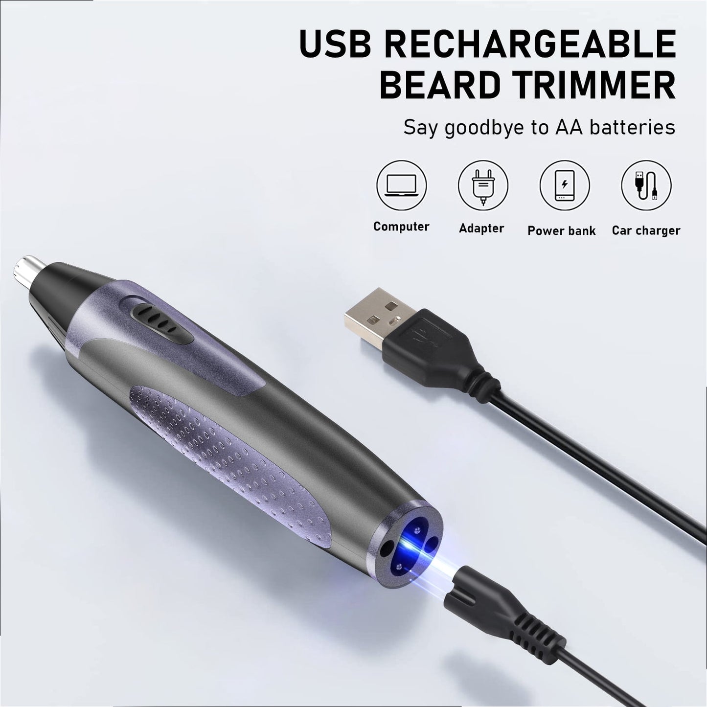 Rechargeable Waterproof Nose Hair Trimmer & Eyebrow Beard Groomer for Men