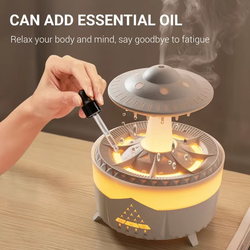 Rain Cloud Humidifier with Remote - Magical Raindrop Diffuser & Mushroom Air Humidifier with Soothing Rain Lamp