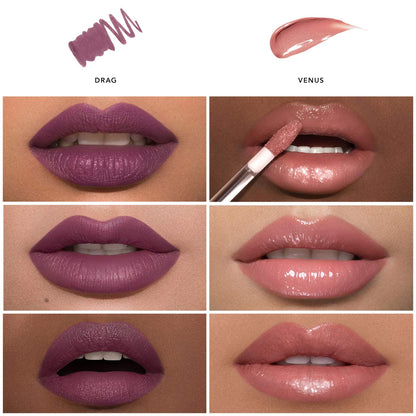 HAUS LABORATORIES by Lady Gaga LIP SYNC SET | 6 Vibrant Colors Lip Gloss & Lip Liner Duo | Long-Lasting Matte & Shine Finish | Vegan & Cruelty-Free | 2-Piece Value Set