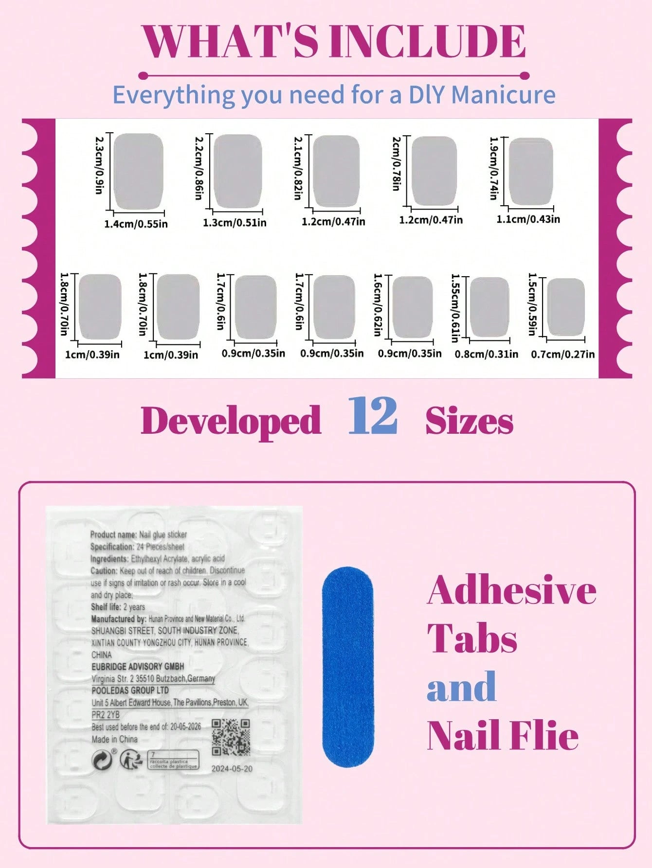 Glamorous 24Pcs Short Square French Press-On Nails Set with Chic White French Tips & Bow Design - Glossy Finish, Includes Jelly Gel & Buffer, Perfect for Parties, Weddings, Casual & Holiday Wear, Reusable Nail Supplies