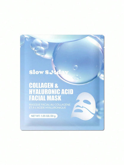 Revitalize Your Skin with Slowsunday Collagen & Hyaluronic Acid Facial Mask - Deep Moisturizing Korean Jelly Mask for Elasticity & Smoothness - Perfect Holiday Gift for Thanksgiving, Christmas & New Year
