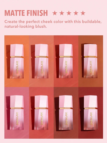 SHEGLAM Color Bloom Liquid Blush - Long Lasting Matte Gel Cream Blush in Love Cake - Highly Pigmented, Lightweight, Perfect for Winter and Y2K Fashion - Ideal Gift for Birthday and Christmas