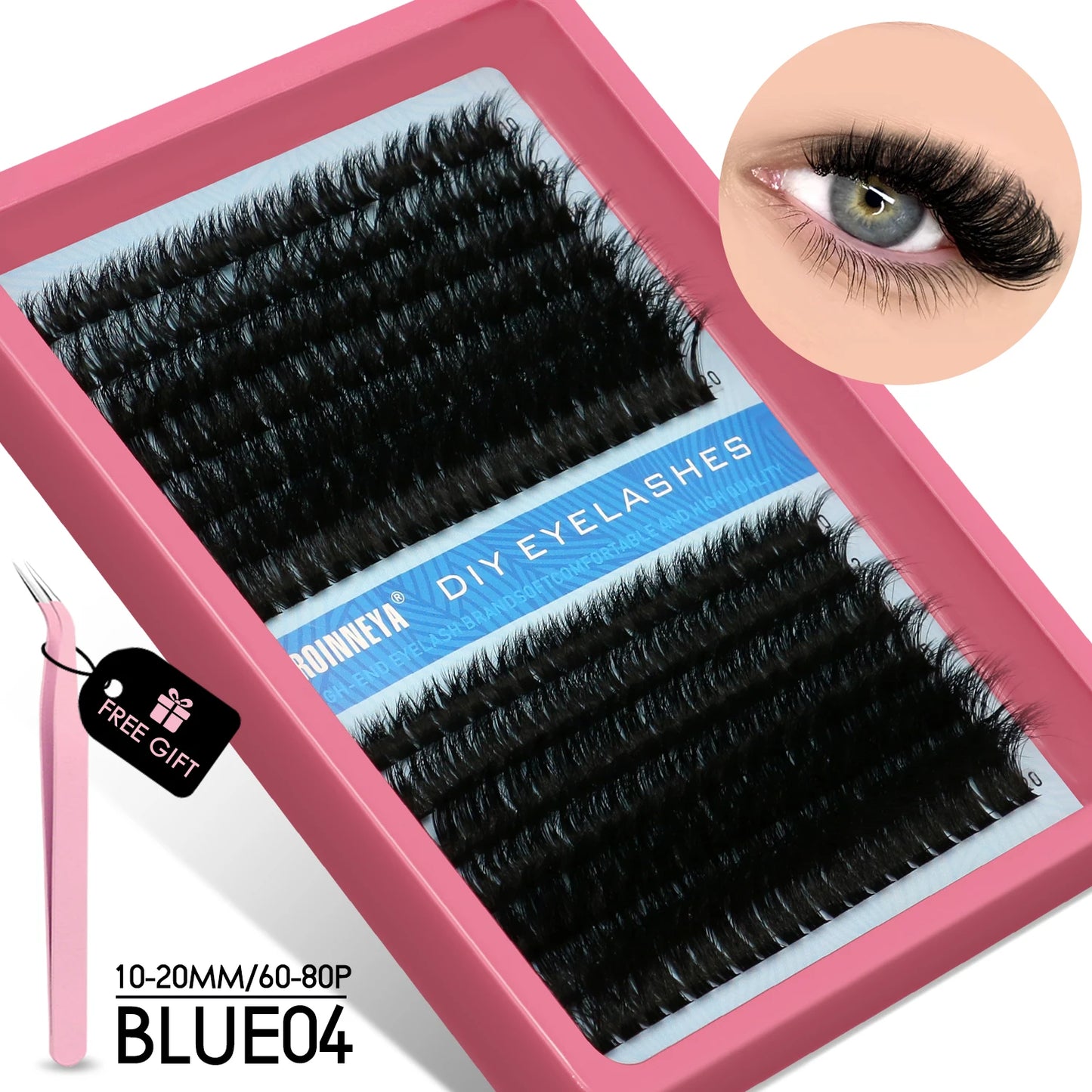 GROINNEYA 3D Faux Mink Cluster Lashes Kit - Achieve Stunning Volume with Wispy Eyelash Extensions