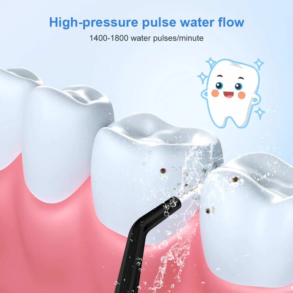 Portable Waterproof Oral Irrigator & Teeth Whitening Water Flosser - 300ML Dental Water Jet Cleaner