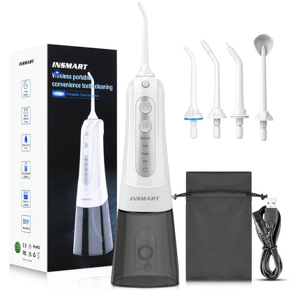 Portable Waterproof Oral Irrigator & Teeth Whitening Water Flosser - 300ML Dental Water Jet Cleaner