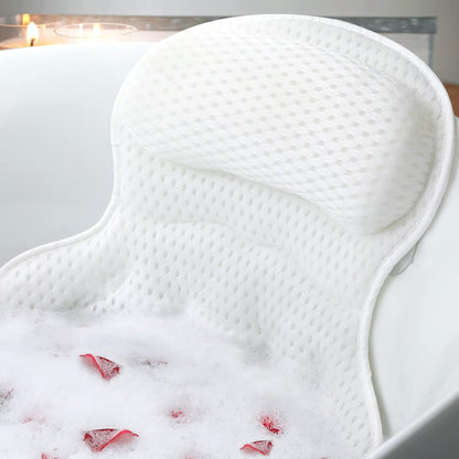 Ultimate Luxury Bath Pillow - Soft 4D Mesh with Non-Slip Suction Cups for Neck & Back Support - Ideal Spa Gift for Relaxation