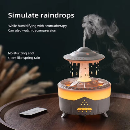 Rain Cloud Humidifier with Remote - Magical Raindrop Diffuser & Mushroom Air Humidifier with Soothing Rain Lamp