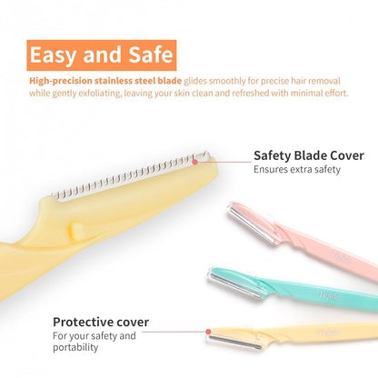 Tinkle Dermaplaning Tool 6-Pack - Effortless Peach Fuzz & Eyebrow Trimming for Women, Safe & Easy Gift Idea!
