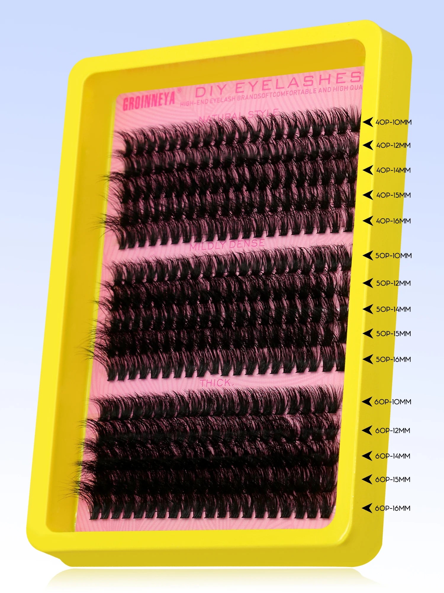 GROINNEYA 3D Faux Mink Cluster Lashes Kit - Achieve Stunning Volume with Wispy Eyelash Extensions