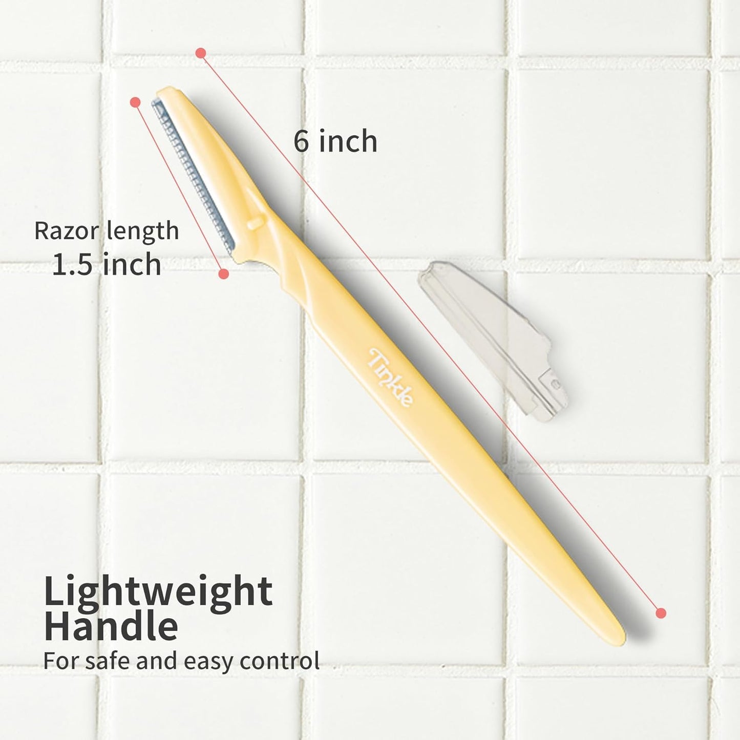 Tinkle Dermaplaning Tool 6-Pack - Effortless Peach Fuzz & Eyebrow Trimming for Women, Safe & Easy Gift Idea!