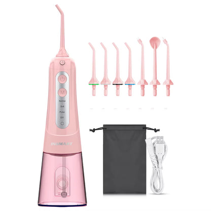 Portable Waterproof Oral Irrigator & Teeth Whitening Water Flosser - 300ML Dental Water Jet Cleaner