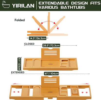 Indulge in Relaxation: Luxury Expandable Bathtub Tray Caddy - Ideal Gift for Housewarmings, Anniversaries, and Bridal Showers