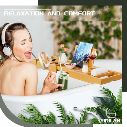 Indulge in Relaxation: Luxury Expandable Bathtub Tray Caddy - Ideal Gift for Housewarmings, Anniversaries, and Bridal Showers