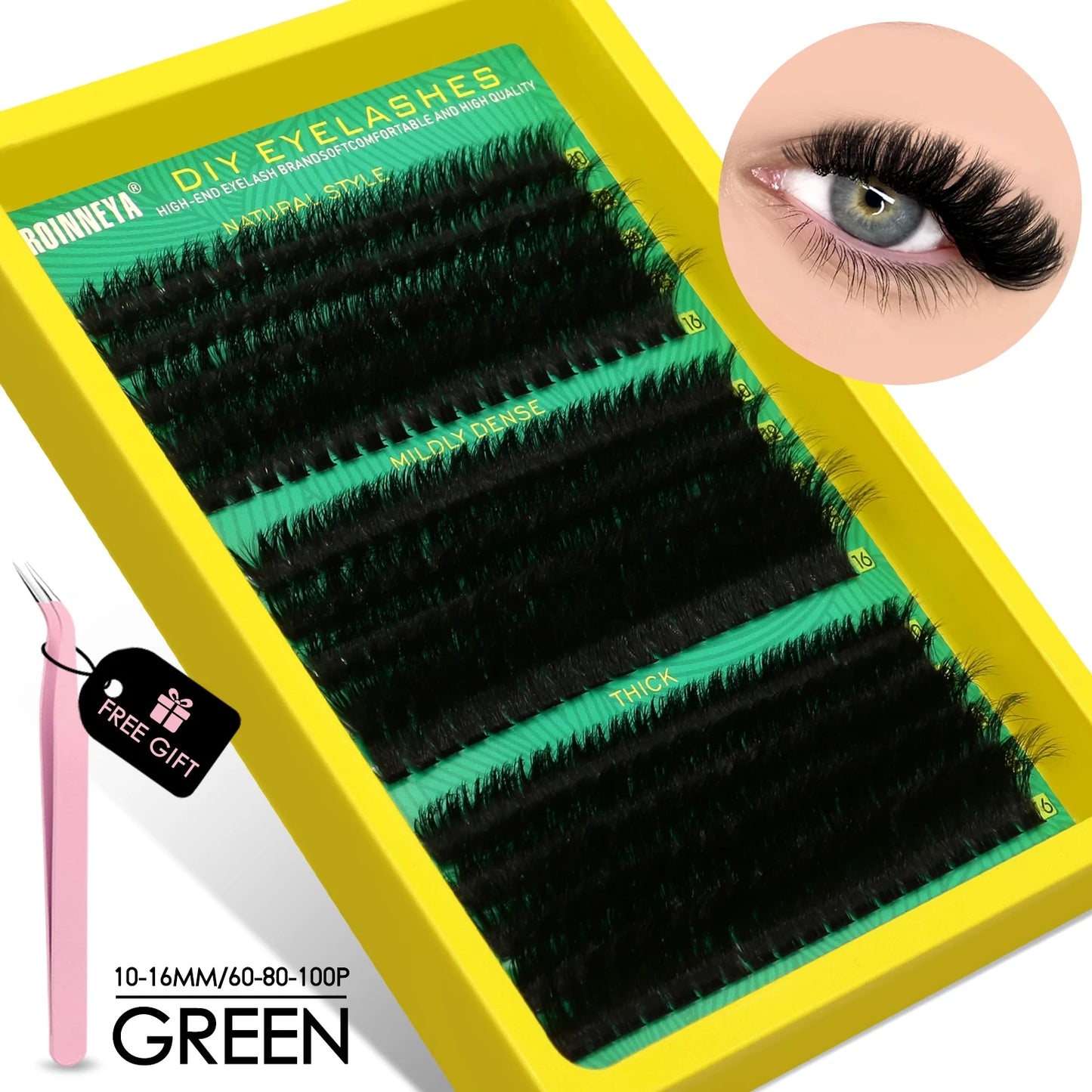 GROINNEYA 3D Faux Mink Cluster Lashes Kit - Achieve Stunning Volume with Wispy Eyelash Extensions