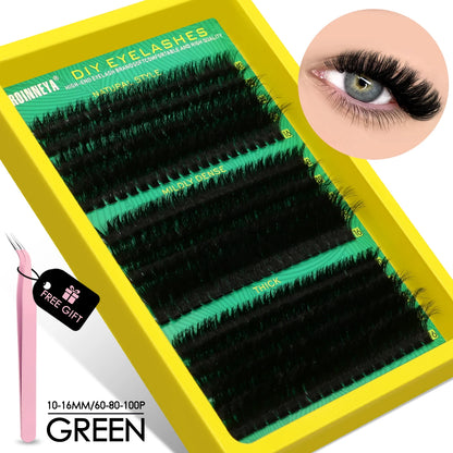 GROINNEYA 3D Faux Mink Cluster Lashes Kit - Achieve Stunning Volume with Wispy Eyelash Extensions